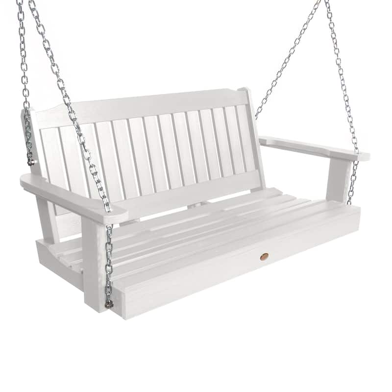 Highwood Lehigh 4-Foot Eco-friendly Synthetic Wood Porch Swing - White