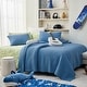 preview thumbnail 2 of 18, Wonderful Waffle Quilt Set 3 Piece Solid Bedding Set for Kids Blue - Queen - 3 Piece