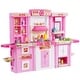 preview thumbnail 4 of 10, 74 Piece 3-in-1 Pink Kids Kitchen Playset Toy Perfect for Group Play - 50" (L) x 11" (W) x 35" (H)