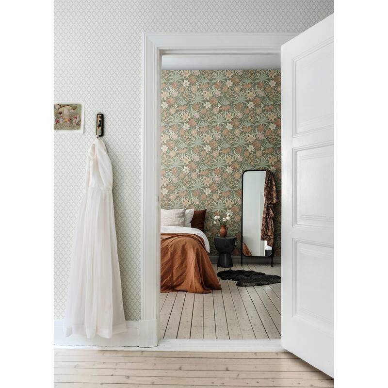 A-Street Prints Cecilia Moss Tulip and Daffodil Wallpaper
