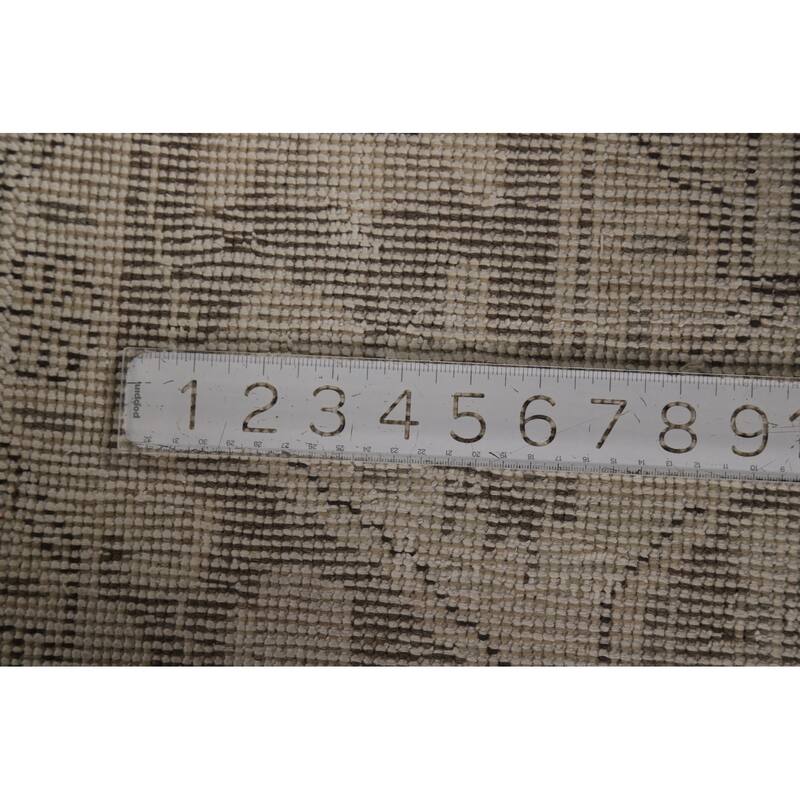 Beige / Ivory Medallion Tabriz Persian Area Rug Handmade Wool Carpet - 6'6"x 9'8"