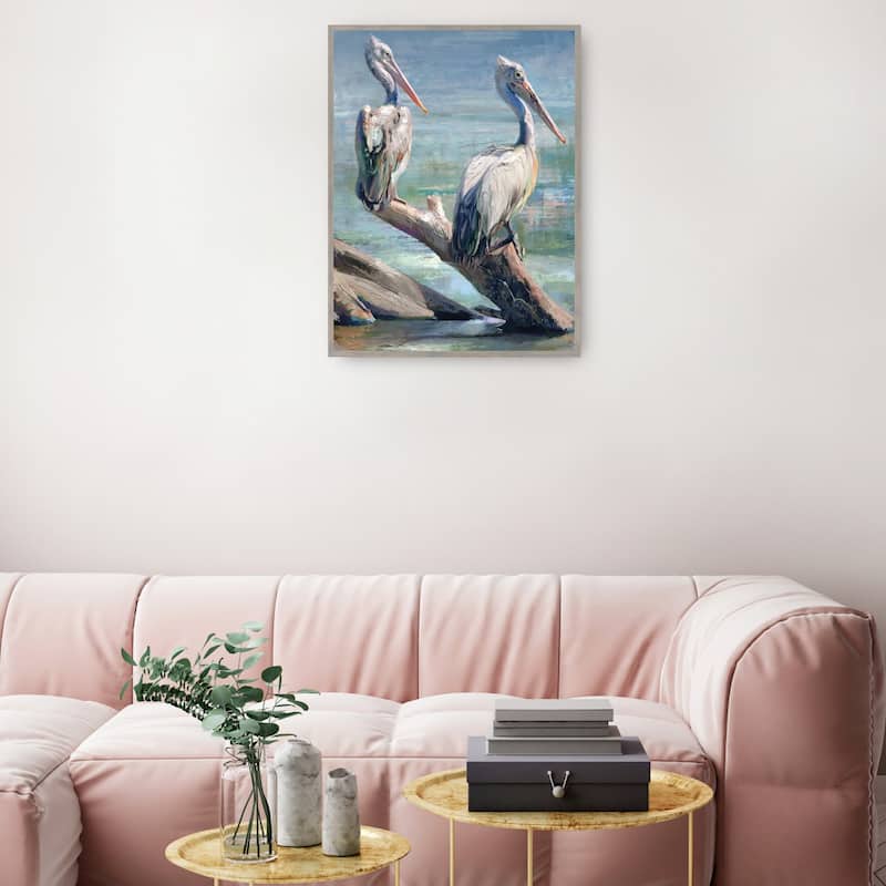 Pelican Pair By Studio Arts Canvas Art Print