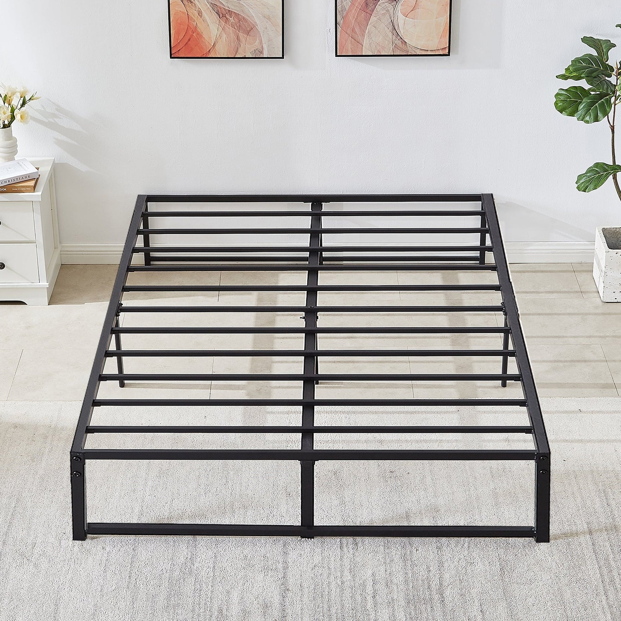 VECELO 14 inch Metal Bed Frames Steel Slat 16 inch Bed Frame 18
