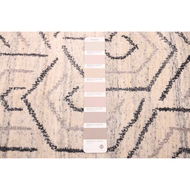 ECARPETGALLERY Hand Loomed Loreto Cream Viscose, Wool Rug - 4'1 x 5'11