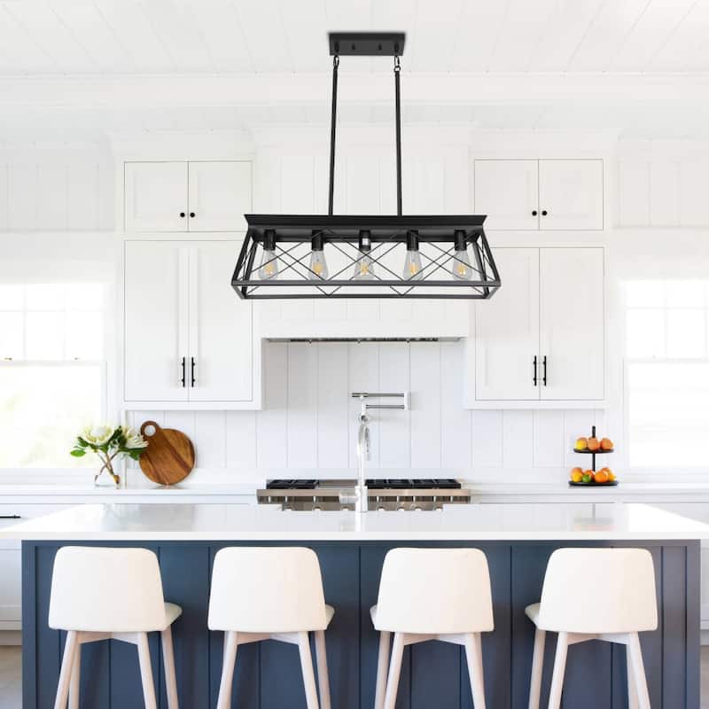 31.5in Dimmable 5-Light Farmhouse Chandeliers For Dining Room No Bulb