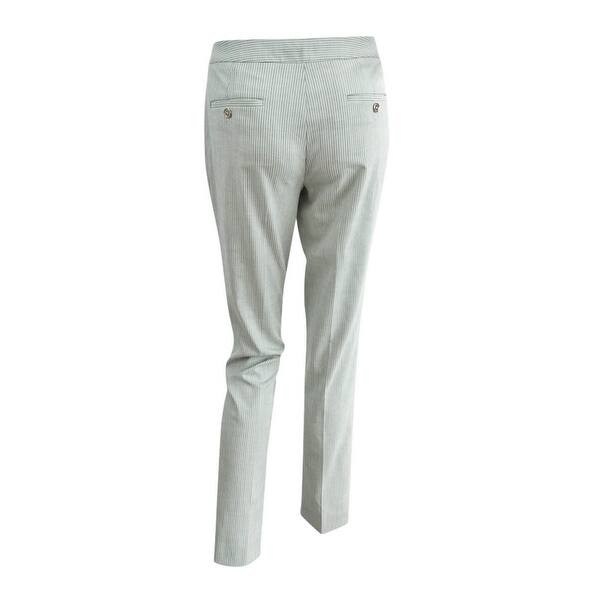 Shop Tommy Hilfiger Women S Pinstripe Pants Sand Mint