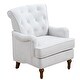 preview thumbnail 18 of 28, 27 Inch Seat Wide Chenille Accent Chair - Springs Cushions & Retro Wooden Legs