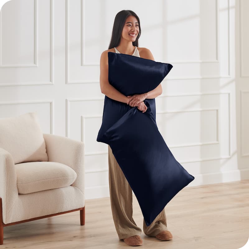 Bare Home Poly Satin Pillowcase Set for Hair and Skin (Set of 2)