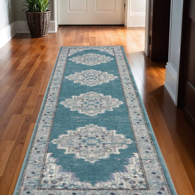 HomeRoots Oriental Bohemian Runner Area Rug - 120.00 in. x 26.00 in. x 0.50 in. - 120.00 in. x 26.00 in.  x 0.50 in.