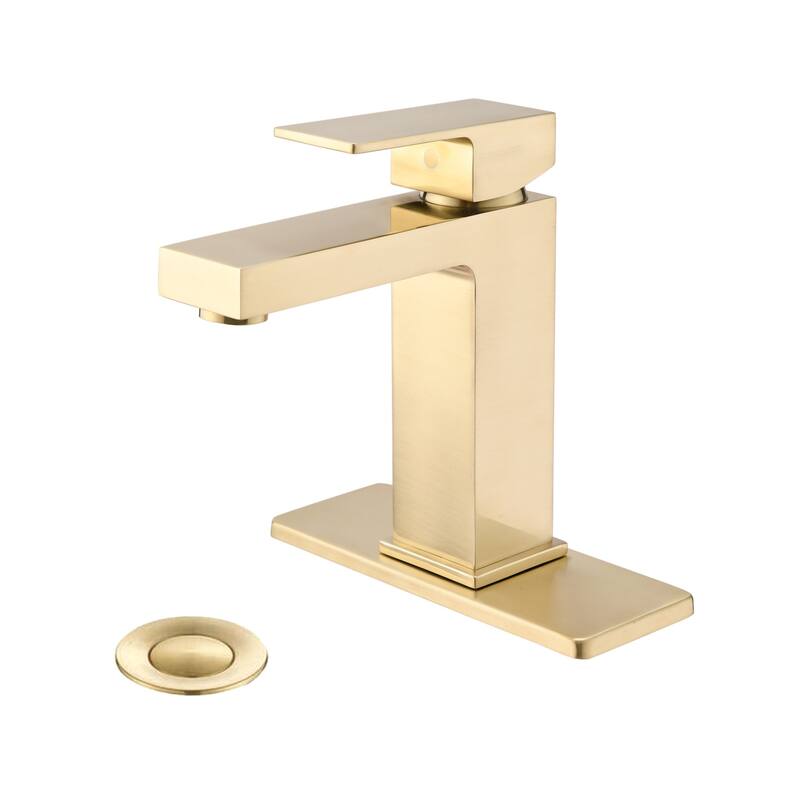 Vanityfair Single Hole Single Handle Bathroom Faucet with Drain Assembly - Brushed Gold