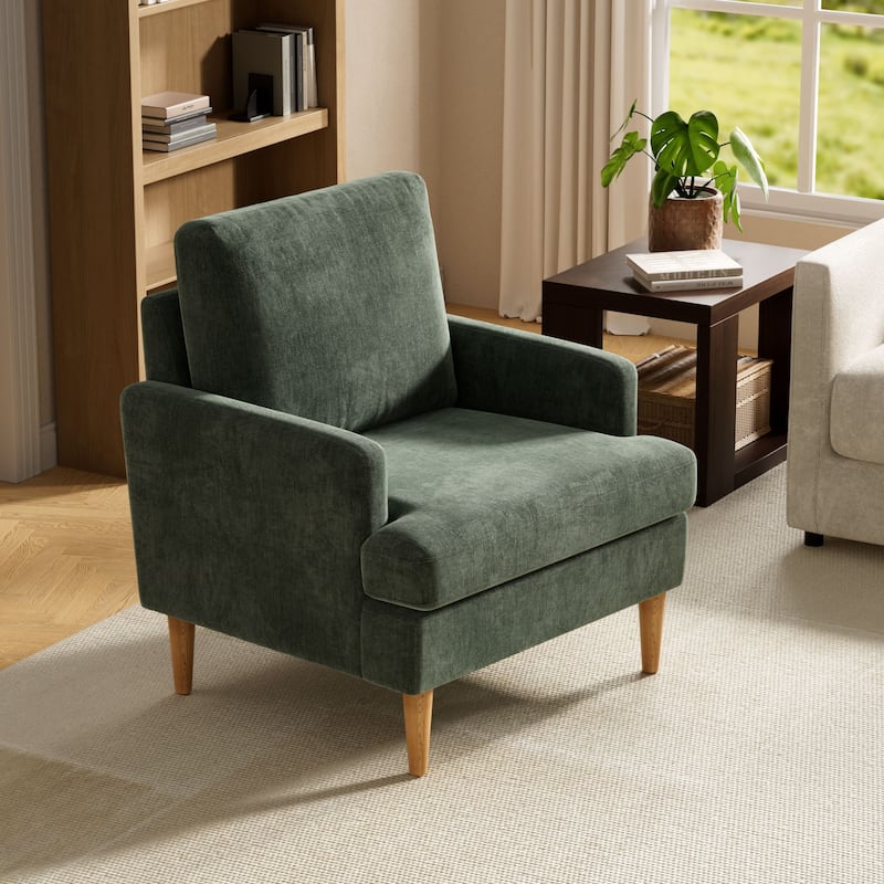 set of 2 Accent Chair for Bedroom Living Room with Wood Legs