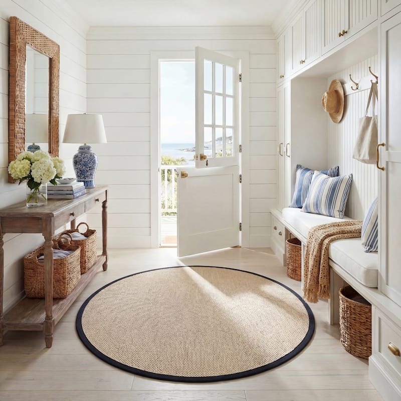 SAFAVIEH Natural Fiber Lorine Casual Border Sisal Rug