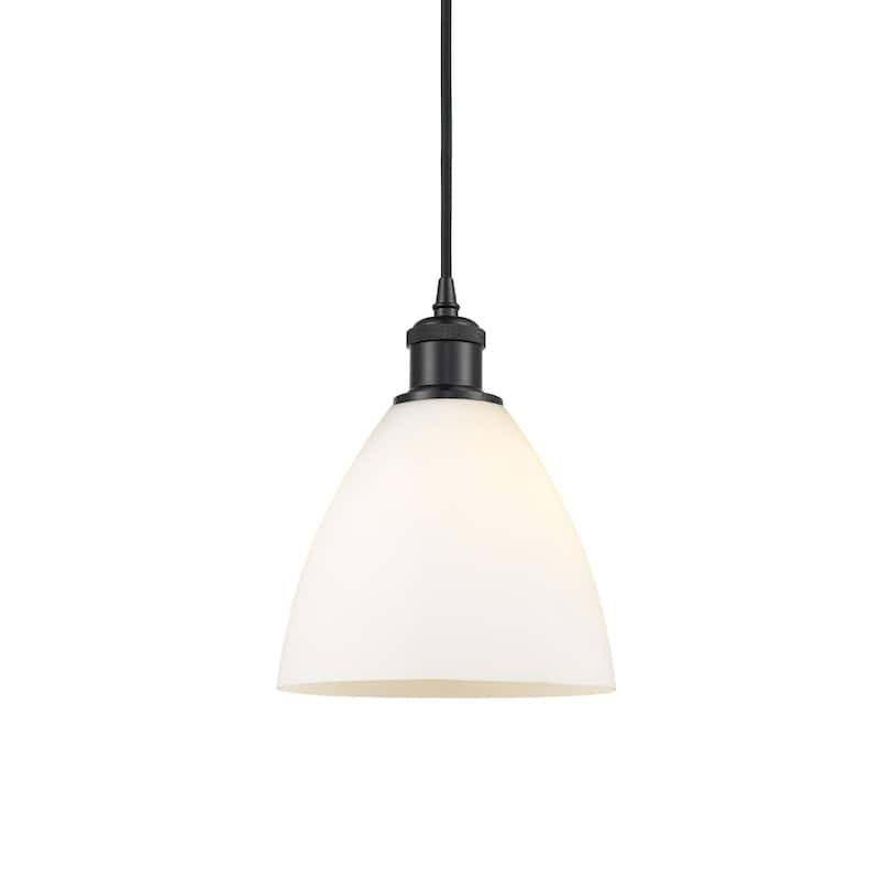 Innovations Lighting 516-1P-11-8 Bristol Pendant Bristol 8" Wide Mini - Matte Black / Matte White