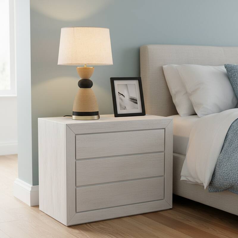 Flora 24" Rattan Table Lamp with USB 3-Way Touch Dimmer