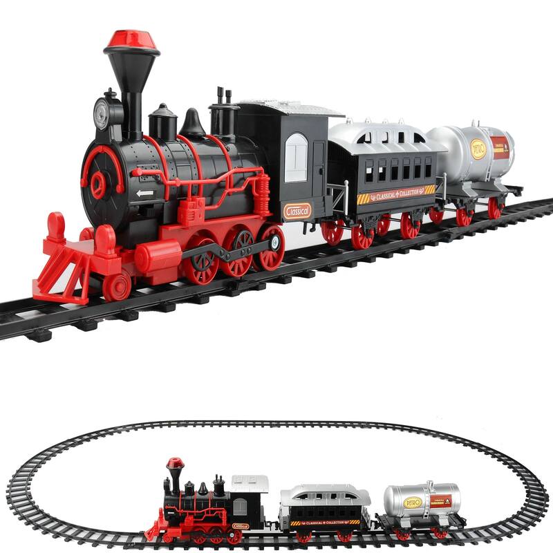 13-Piece Battery Operated Lighted and Animated Christmas Express Train Set with Sound 9.25"