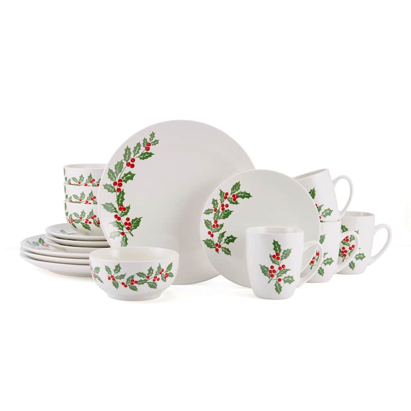 Studio Nova Holiday Cheer 16 Piece Dinnerware Set, Service for 4, Multicolor