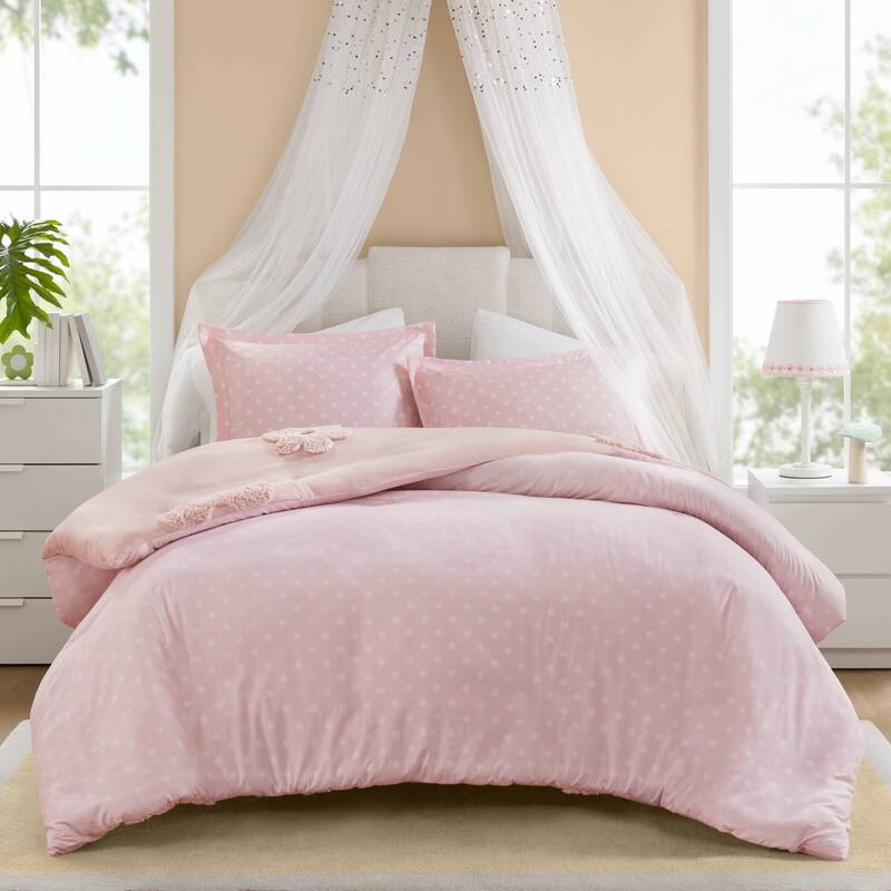 Intelligent Design Kids Gracie Floral Reversible Tufted Chenille Duvet Cover Set