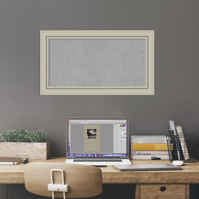 Framed Magnetic Board, Romano Silver
