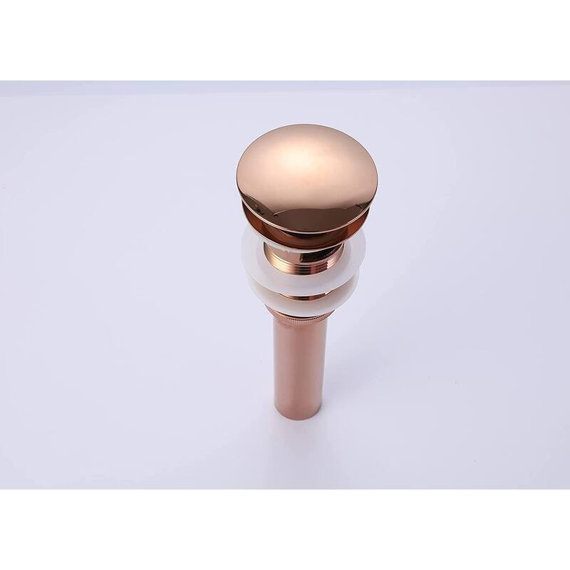 Rose Gold Waterfall 3 Color LED Single Handle Bathroom Sink Faucet, Pop Up Brass Overflow Drain