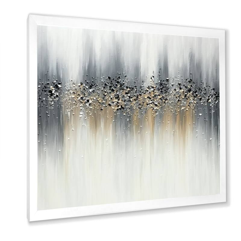 Designart " Gentle Gray Serenity" Abstract Painting Framed Canvas Prints