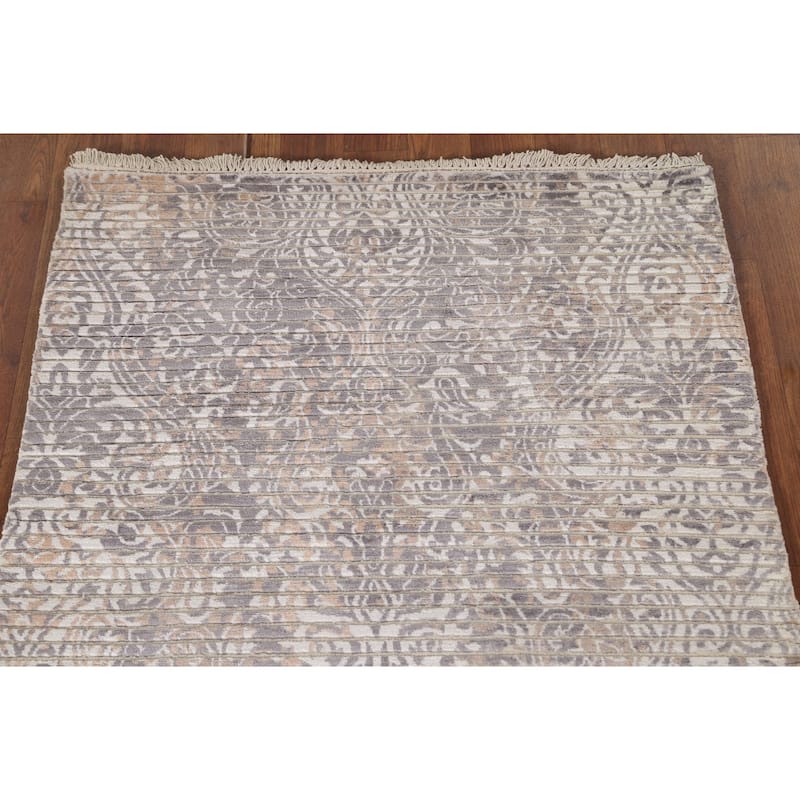 Modern Indian Accent Rug Handmade Indian Wool Carpet - 2'8"x 6'5"