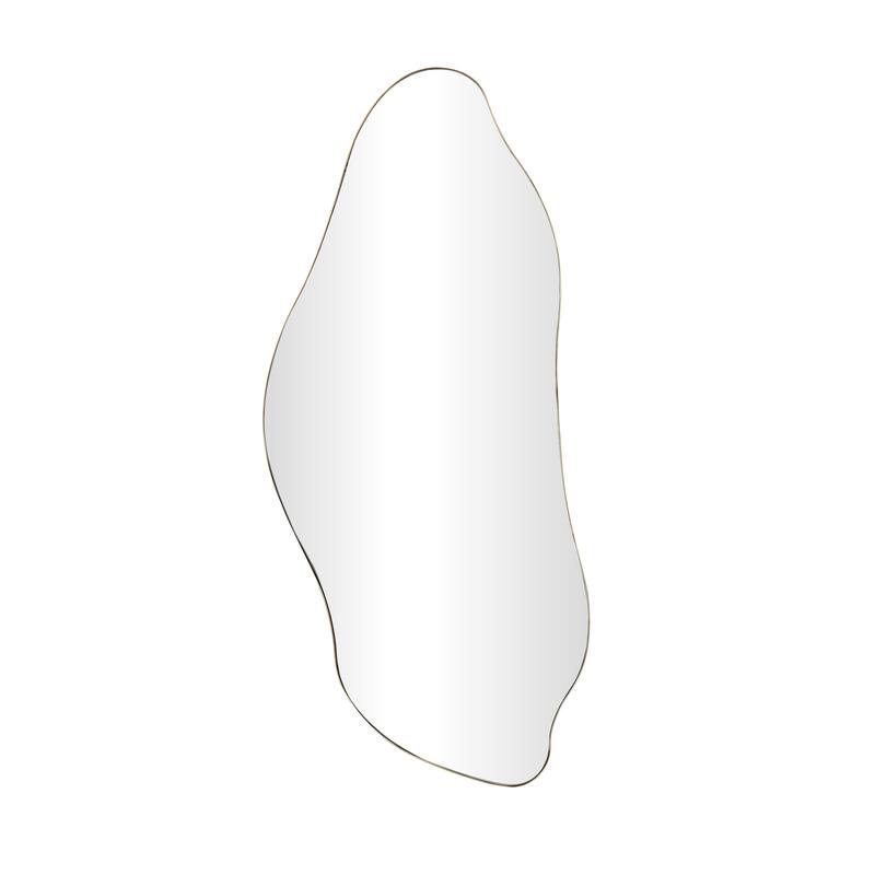 Metal Abstract Wavy Wall Mirror - Gold - Roche River Decor