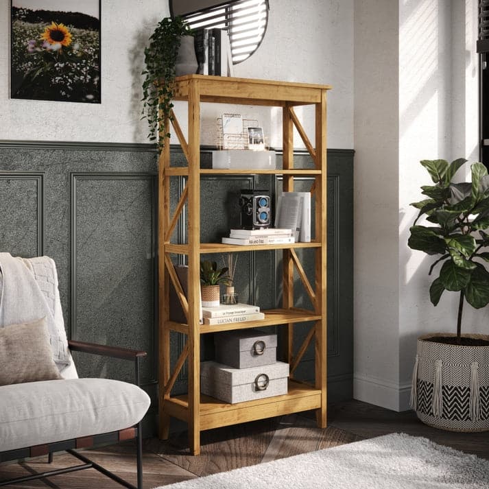 Wood Shelf Unit 5 Tier Corona Gray | Furniture Dash