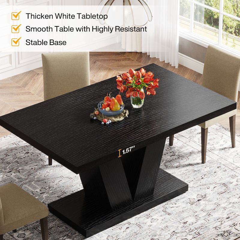47” Farmhouse Small Rectangle Dining Table for Kitchen Dining Room