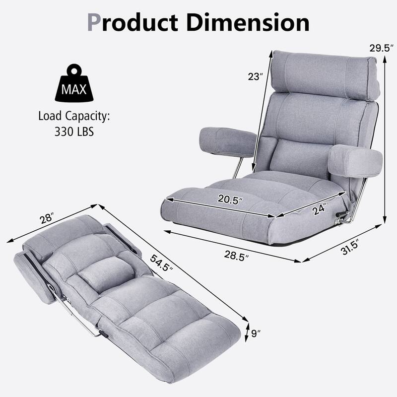 Costway Adjustable Lazy Sofa with Stepless Adjustable Back & - See Details