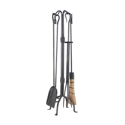 Achla Designs Country Classic Fireplace Set of 4 Tools, 33 Inch Tall, Graphite Finish