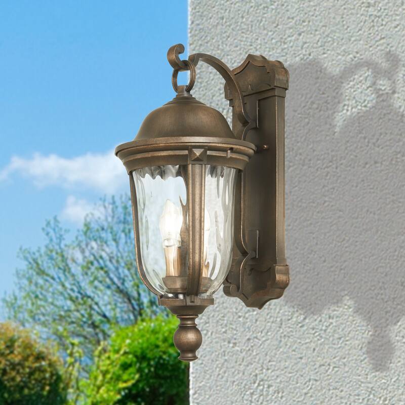 The Great Outdoors Havenwood 3 Light 22" Tall Outdoor Wall Sconce with