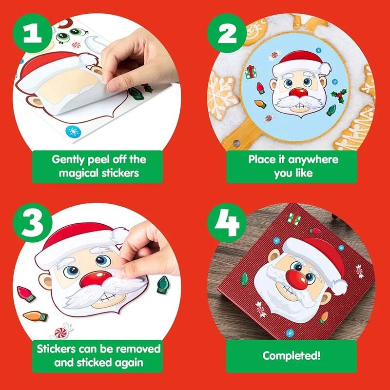 Christmas Theme Mix & Match Stickers - 24 Pieces - Multicolor
