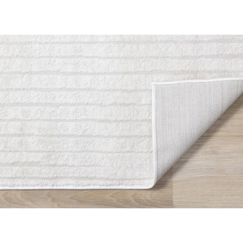 Alpine Rug Co. - Hudson Light Cream Subtle Lines Modern Area Rug