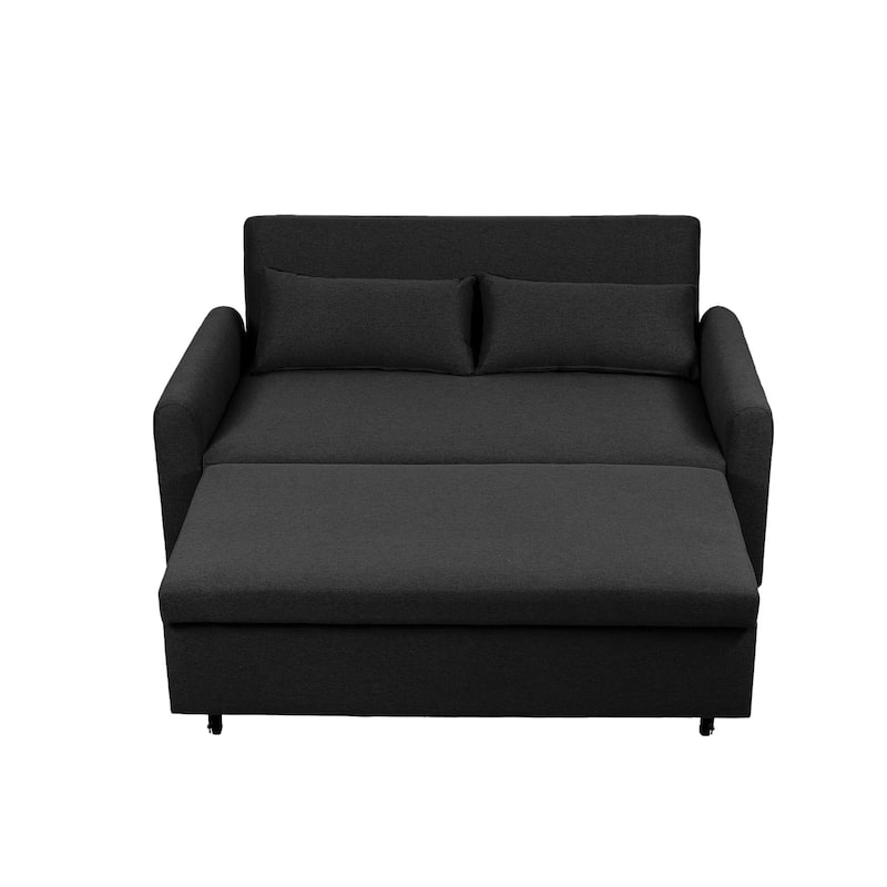 GDFStudio - Burlap 61" Convertible Sofa Bed with Storage Bag