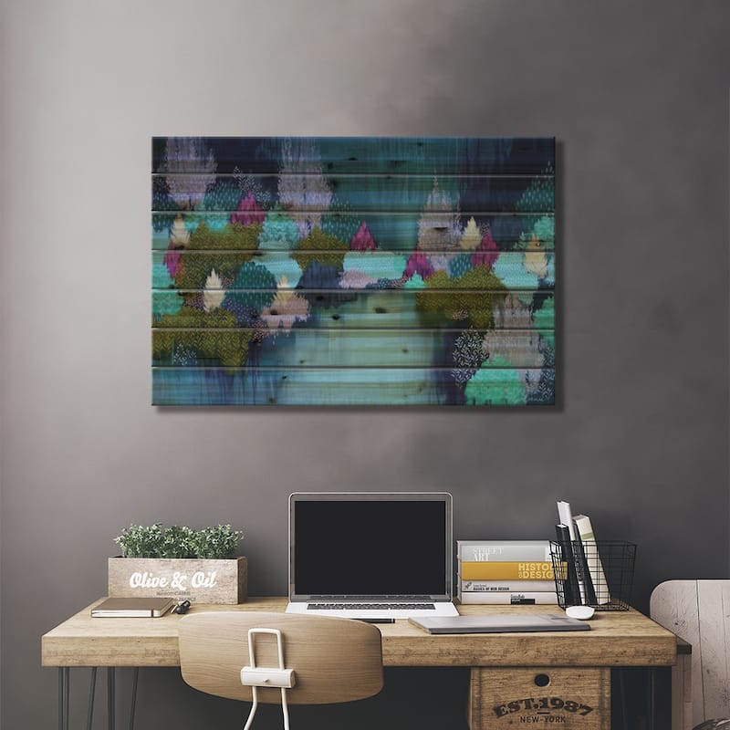 Running Wild Print On Wood by Clair Bremner - Multi-Color