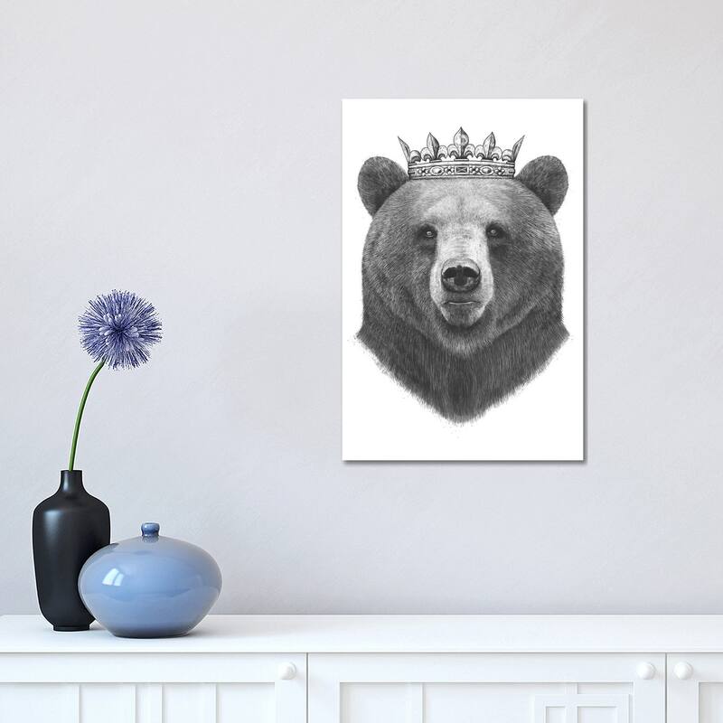 iCanvas "King Bear" by Valeriya Korenkova Canvas Print - 18x12x1.5