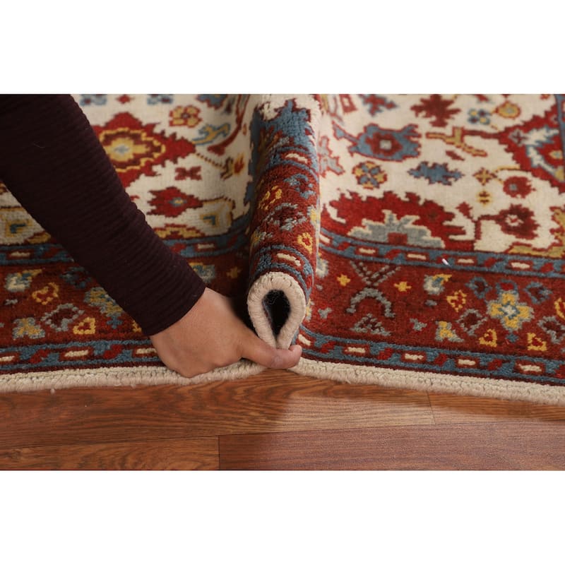 Ivory Oushak Oriental Accent Rug Hand-Knotted Wool Carpet - 4'0" X 5'10"