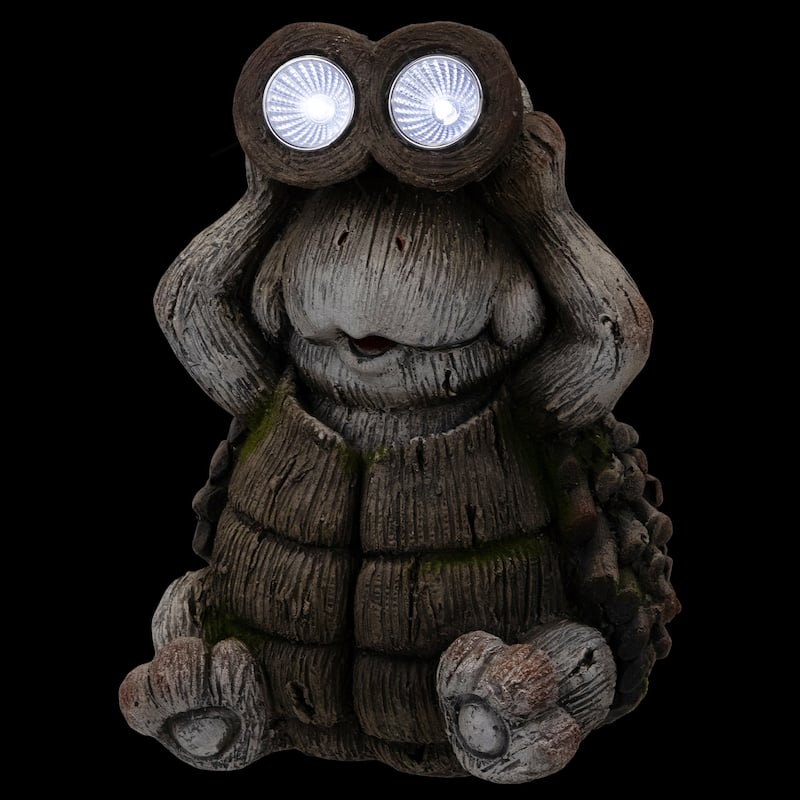 Turtle with Binoculars Outdoor Solar Lighted Garden Statue - 11.5"