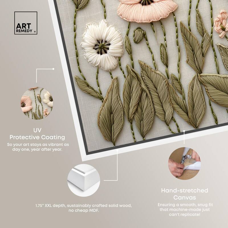 Stitched Serenity I Canvas by Art Remedy