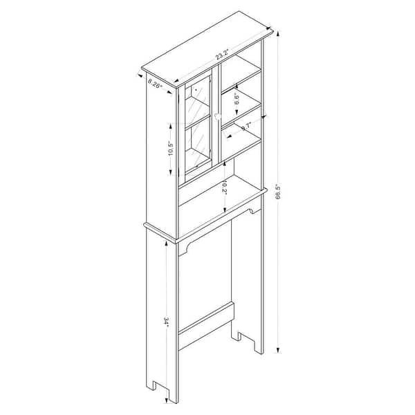 Campbell White Finished Wood Over the Toilet Bathroom Storage