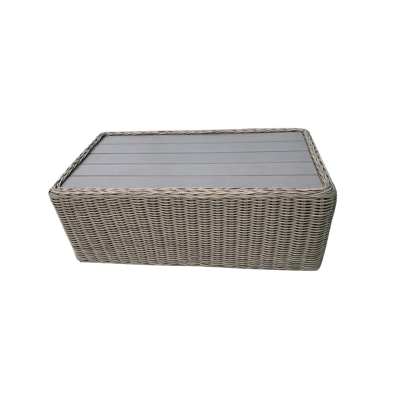 Tulum Two-Tone Dark Beige Aluminum Frame Coffee Table - Brown