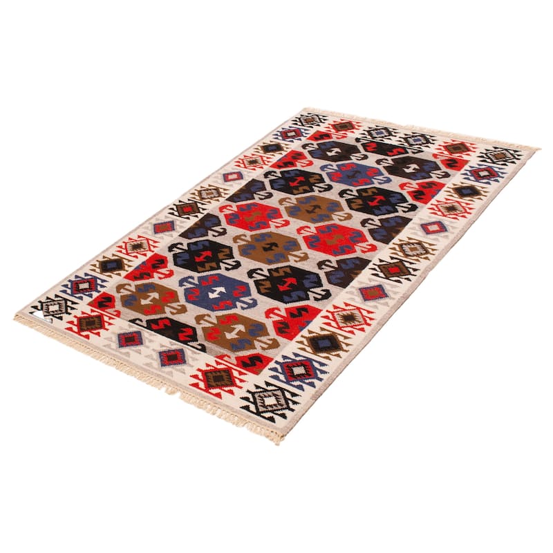 Ankara Grey Kilim 5'2" x 8'0" - 5'2 x 8'0