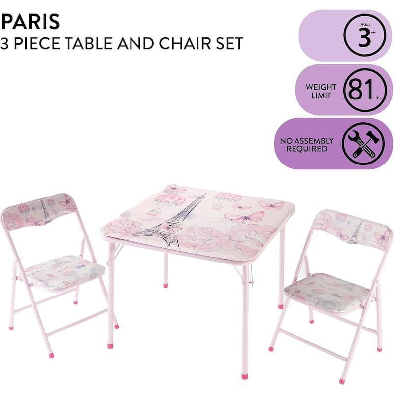 Heritage Kids Three Piece Table and Chair Set - Pink