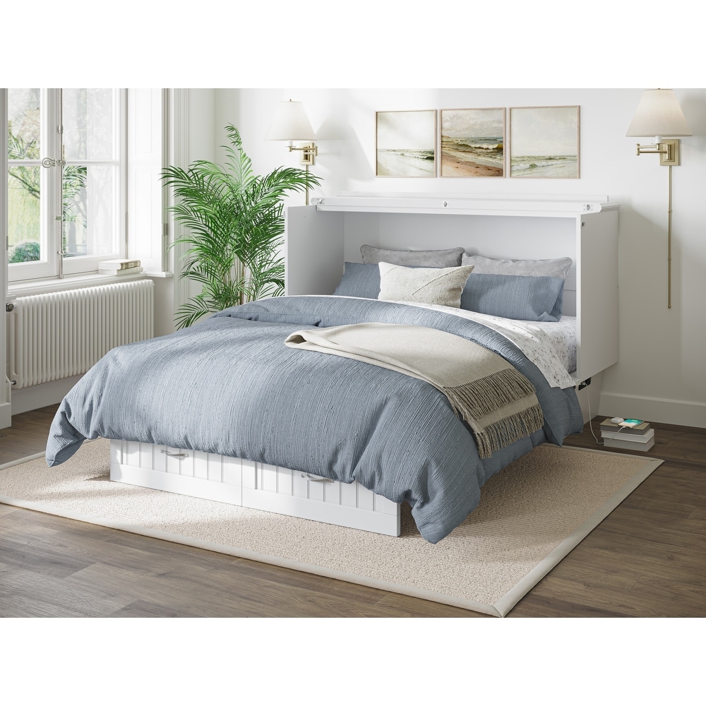 White queen shop size murphy bed