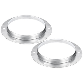 2pcs 6 Duct Connector Flange Straight Pipe Duct Flange Mounting Plate - Silver Tone