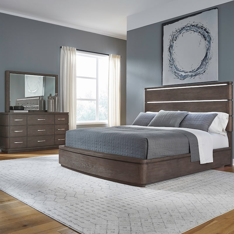 Liberty Furniture Cascade Falls Panel Bed, Dresser & Mirror, Chest, Night Stand - California King, King, Queen - Bed, Dresser, Mirror - King