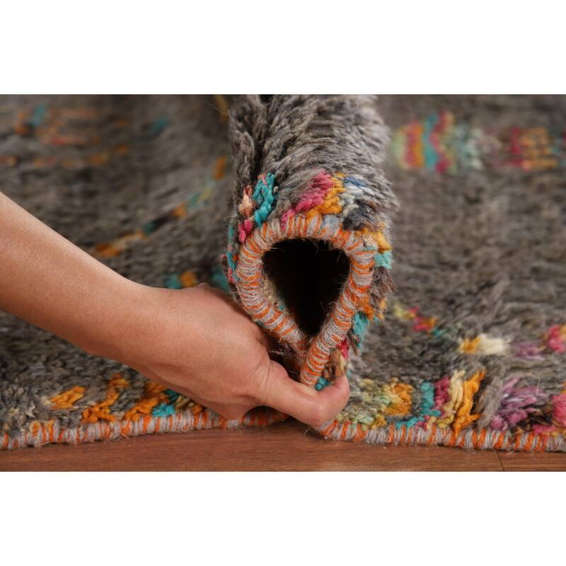 Trellis Plush Moroccan Oriental Area Rug Handmade Wool Carpet - 5'1" x 7'11"