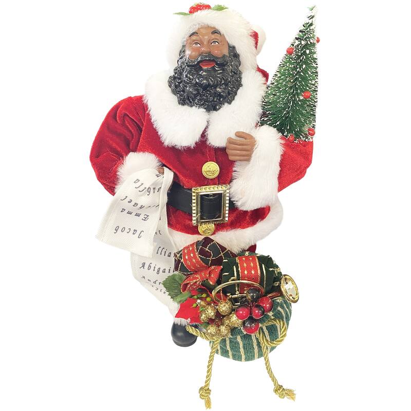 12" Black Christmas Night Claus