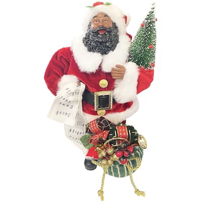 12" Black Christmas Night Claus