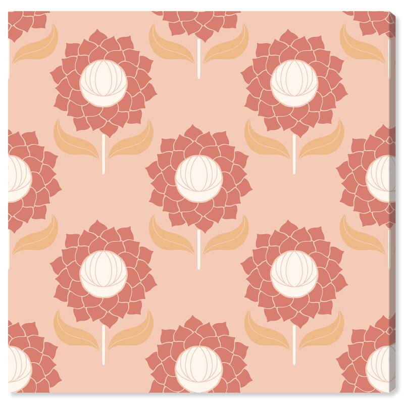 Wynwood Studio Canvas Floral and Botanical Lollipop Floral Pattern Pink and Light Pink Vintage Wall Art Canvas Print - 20 x 20
